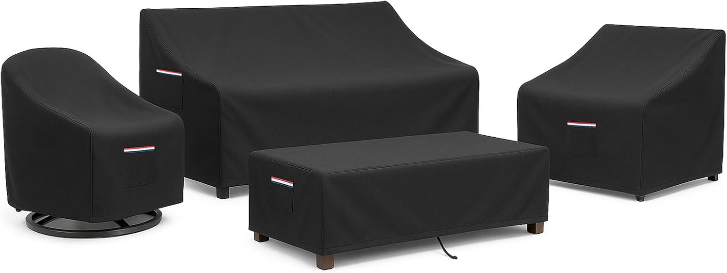 Outdoor Furniture Sofa - 4-Piece Patio Furniture Cover Set, Waterproof
