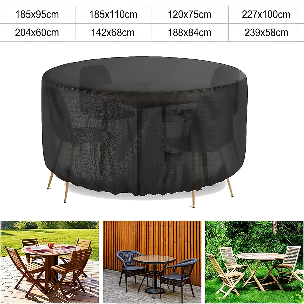 Outdoor Furniture Table - Multi Size Round Patio Furniture Cover