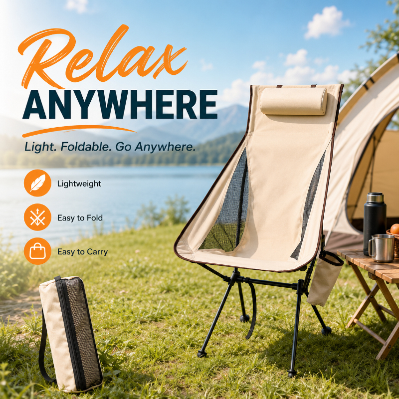 Outdoor Furniture Arhaus - Westtune Portable Folding Camping Chair with