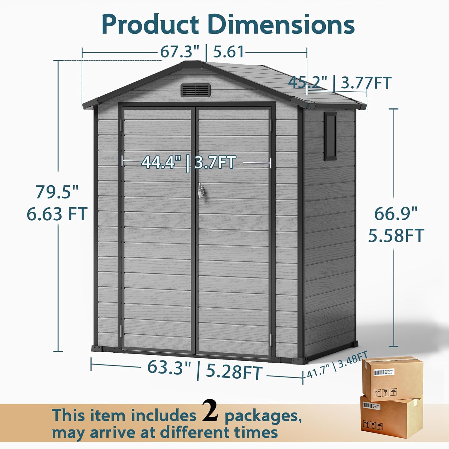 6X4 FT Outdoor Shed, Plastic S - Outdoor Furniture Arhaus recensione e prezzo