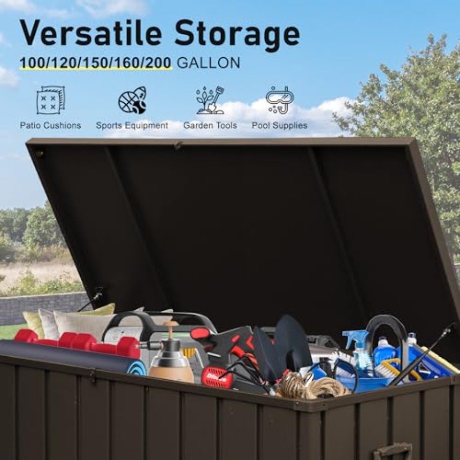 160 Gallon Deck Box Outdoor St - Outdoor Furniture Cushions recensione e prezzo