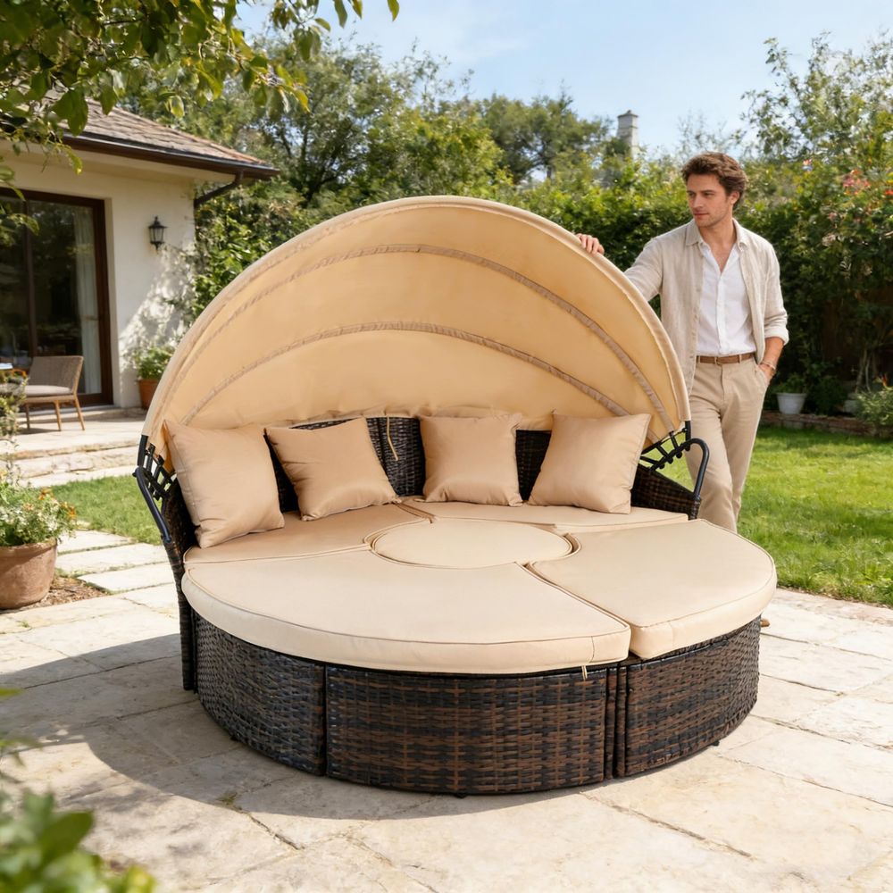 Outdoor Patio Round Daybed wit - Outdoor Furniture Cushions recensione e prezzo