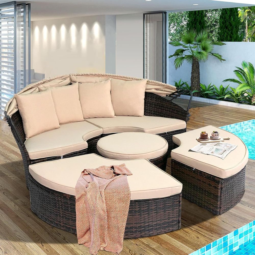 Outdoor Patio Round Daybed wit - Outdoor Furniture Cushions recensione e prezzo