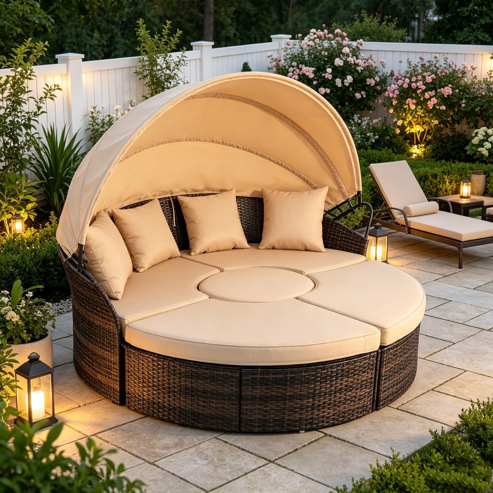 Outdoor Patio Round Daybed wit - Outdoor Furniture Cushions recensione e prezzo