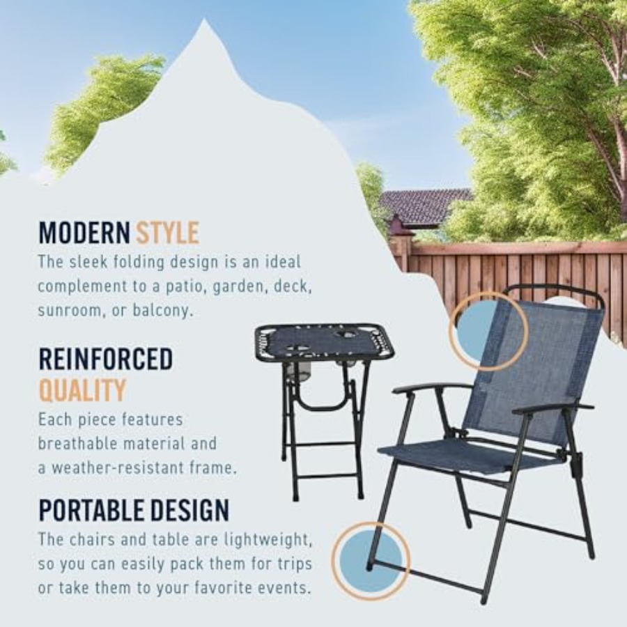 Trapper's Peak 3-Piece Folding - Outdoor Furniture Table recensione e prezzo