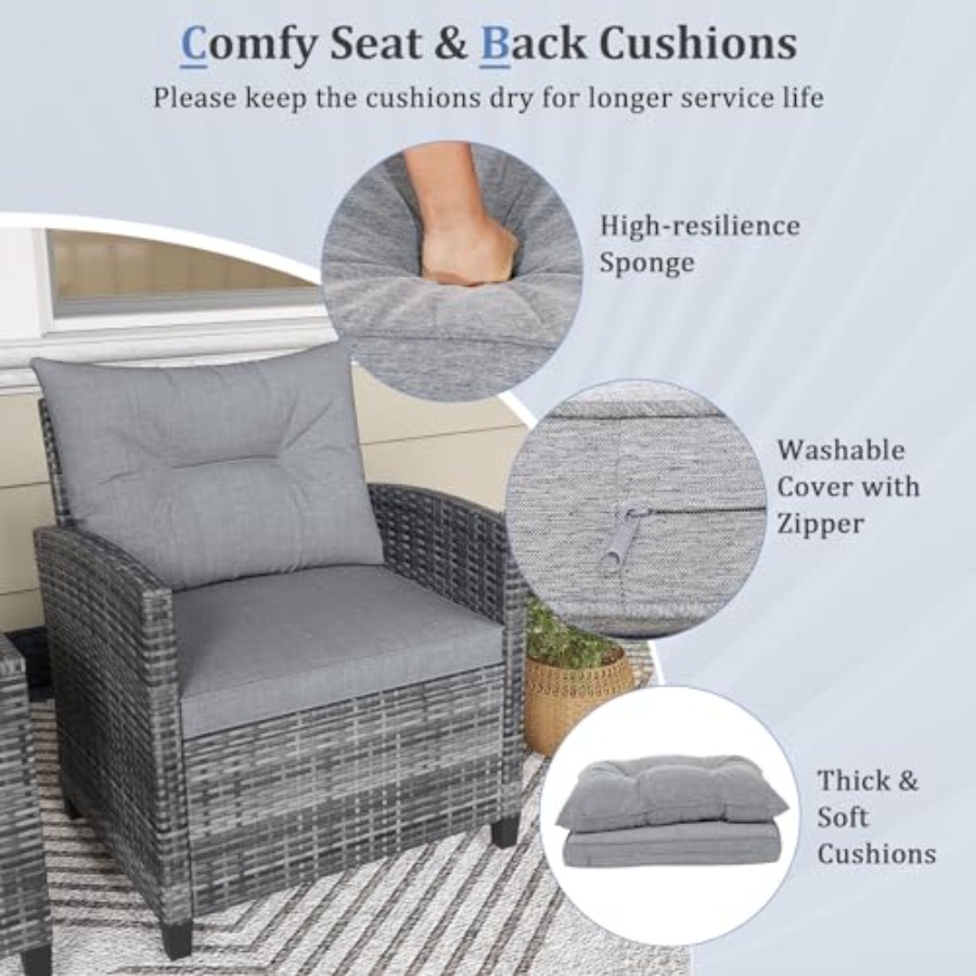 KOTEK 3 Piece Patio Furniture  - Outdoor Furniture Cushions recensione e prezzo