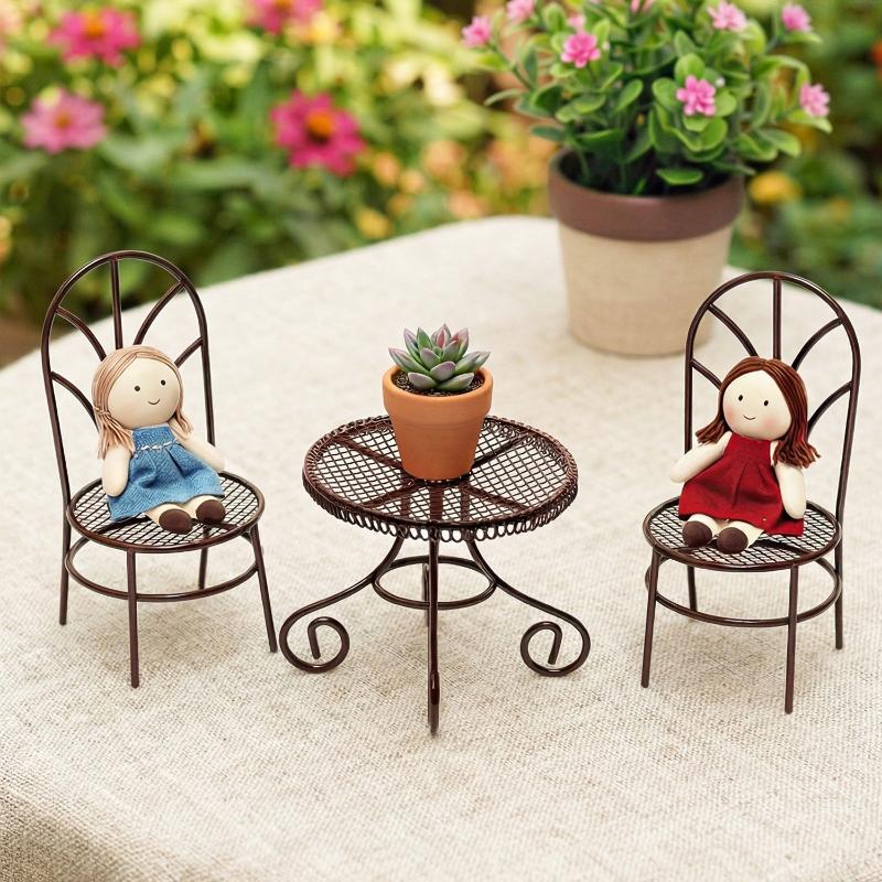 1/3Pcs Dollhouse Garden Displa - Outdoor Furniture Table recensione e prezzo