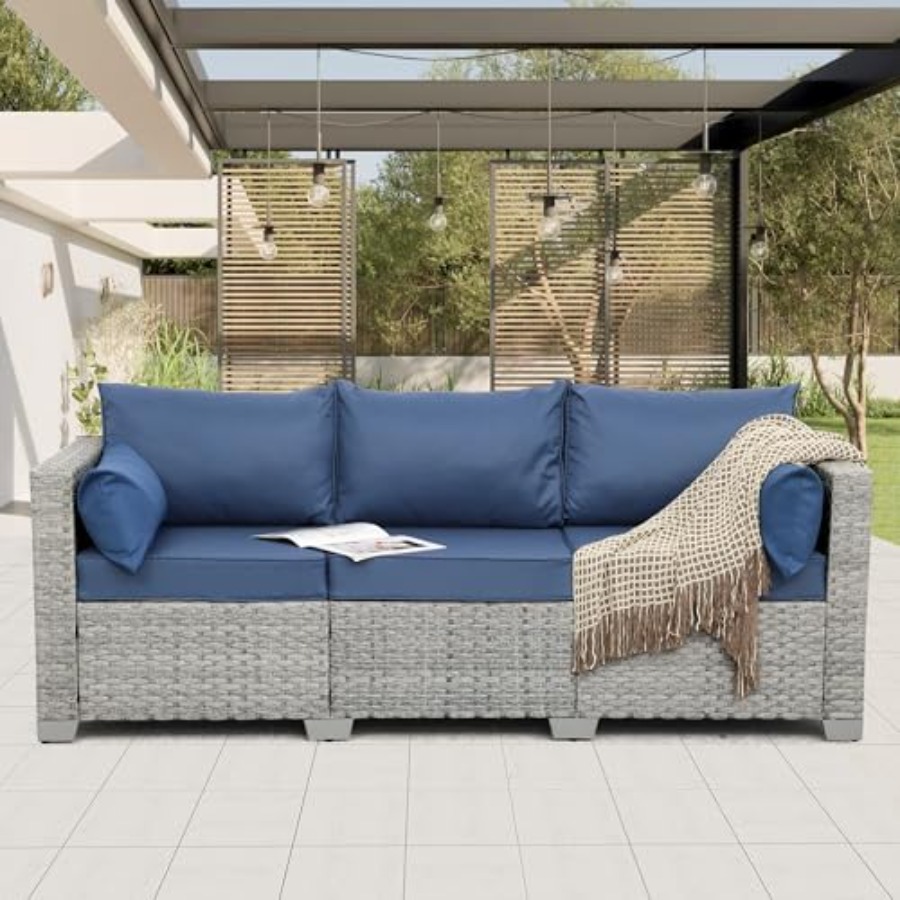 Outdoor Couch 3 Seater Wicker  - Outdoor Furniture Cushions recensione e prezzo